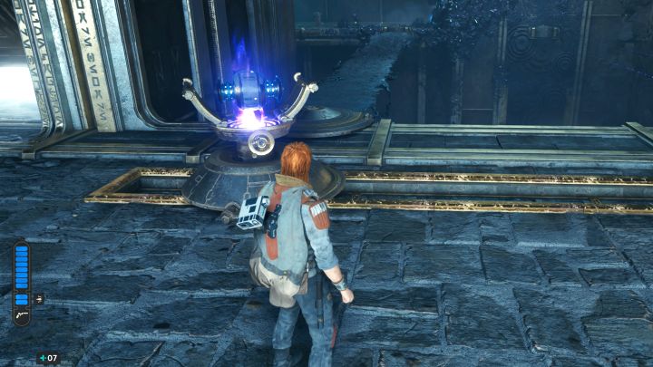 Ride the rope down, grab the orb, and then carry it to the Orb Amplifier - Jedi Survivor: Chamber of Reason on Koboh - Puzzles - Star Wars Jedi Survivor guide