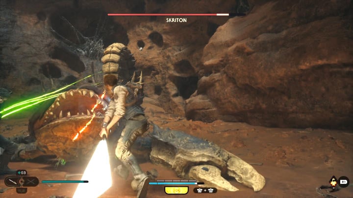 As you follow the linear path forward, you'll reach a location where you need to face another boss of Star Wars Jedi Survivor - Star Wars Jedi Survivor: Meet Cere on Jedha - Walkthorugh - Star Wars Jedi Survivor guide