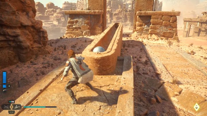 All that is left to do is to approach the central structure and push the final sphere (screenshot) - Jedi Survivor: Path of Restoration (Jedha) - puzzles - Puzzles - Star Wars Jedi Survivor guide