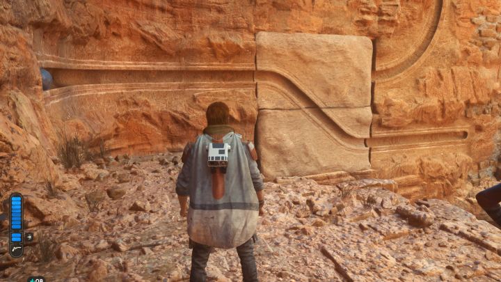 Return to the previous shelf and push the second sphere, which should land in the bottom right end - Jedi Survivor: Path of Restoration (Jedha) - puzzles - Puzzles - Star Wars Jedi Survivor guide