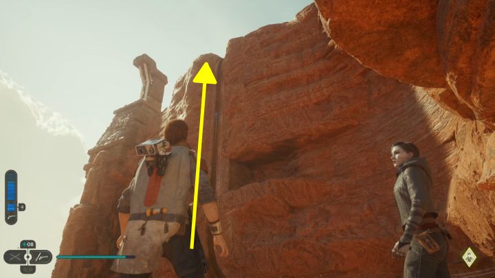 By moving the first sphere, the path of the second one should be complete and it can reach the very top of the ruins - Jedi Survivor: Path of Persistence (Jedha) - puzzles - Puzzles - Star Wars Jedi Survivor guide