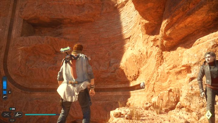 You'll find yourself near the second sphere - push it with Force Push - Jedi Survivor: Path of Persistence (Jedha) - puzzles - Puzzles - Star Wars Jedi Survivor guide