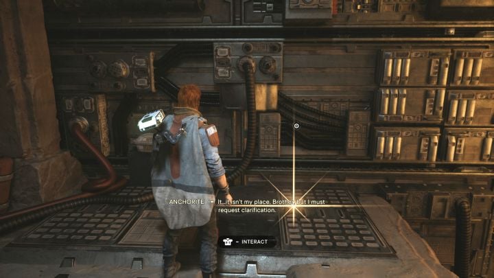 This Jedha Scroll is in a side area on the ground floor which is accessed by using a narrow passage leading between the walls - Jedi Survivor: The Archive on Jedha - list of secrets - Jedha - Star Wars Jedi Survivor guide