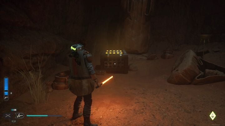 The chest is another secret to be found inside the tomb - Jedi Survivor: Wayfinders Tomb on Jedha - list of secrets - Jedha - Star Wars Jedi Survivor guide