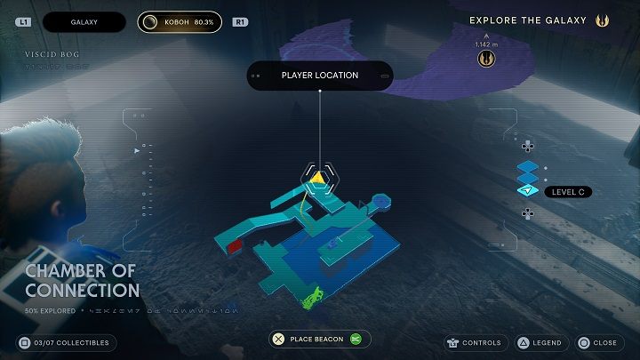 While getting to the chest described above, you had to destroy the vines - behind them there is a new passage - Jedi Survivor: Chamber of Connection - list of secrets - Koboh - Star Wars Jedi Survivor guide