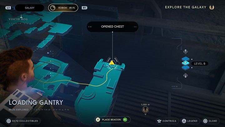 After collecting the entry described above, head to the right and jump to the other side - Jedi Survivor: Loading Gantry - list of secrets - Koboh - Star Wars Jedi Survivor guide