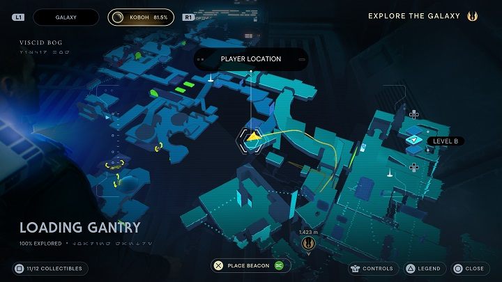 After overcoming a series of challenges, you will end up on land near a chest - Jedi Survivor: Loading Gantry - list of secrets - Koboh - Star Wars Jedi Survivor guide