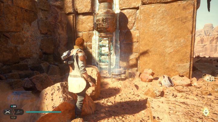 You can find the echo at the base of the hill, at the top of which is the entrance to the Wayfinder's Tomb - Jedi Survivor: Arid Flats on Jedha - list of secrets - Jedha - Star Wars Jedi Survivor guide