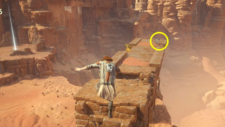 The chest is on a high section of the ruins - Jedi Survivor: Arid Flats on Jedha - list of secrets - Jedha - Star Wars Jedi Survivor guide