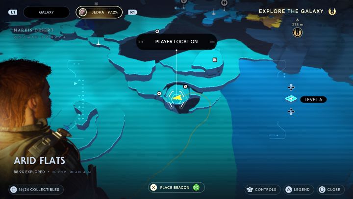 The Jedha scroll is hidden in a cave occupied by monsters - Jedi Survivor: Arid Flats on Jedha - list of secrets - Jedha - Star Wars Jedi Survivor guide