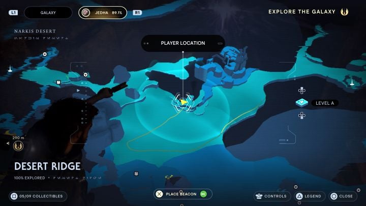 You can reach the rift by penetrating the green gate hidden in the rocks (screenshot 1) and this is possible after unlocking Merrin's Charm in the main storyline - Jedi Survivor: Desert Ridge on Jedha - list of secrets - Jedha - Star Wars Jedi Survivor guide