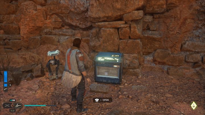 The chest is right next to the meditation point - Jedi Survivor: Desert Ridge on Jedha - list of secrets - Jedha - Star Wars Jedi Survivor guide
