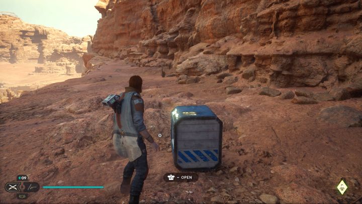 After landing on a high rock shelf, reach the chest you are looking for - Jedi Survivor: Desert Ridge on Jedha - list of secrets - Jedha - Star Wars Jedi Survivor guide