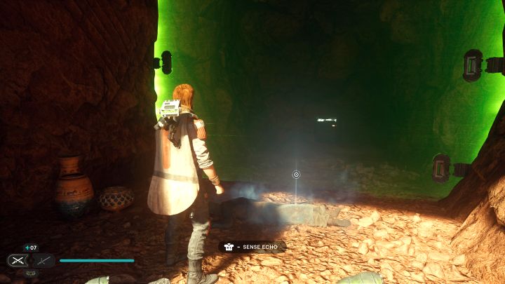 You will find the echo in front of the green gate, near the meditation point - Jedi Survivor: Whistling Drop on Jedha - list of secrets - Jedha - Star Wars Jedi Survivor guide