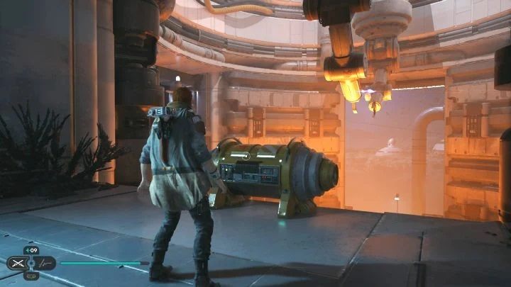 In a large furnace-like location, reach another line and watch out for discharges when using it (picture 1) - Star Wars Jedi Survivor: All Stim Canisters - Unique Collectibles - Star Wars Jedi Survivor guide