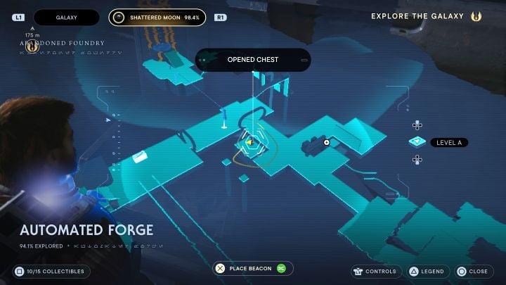 Near the meditation point, you can jump on small ledges with hot steam - the first one is shown in the screenshot 1 - Jedi Survivor: Automated Forge on Shattered Moon - list of secrets - Shattered Moon - Star Wars Jedi Survivor guide