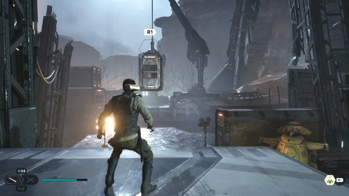 Ask Bode for help to dump the container into the bog - Star Wars Jedi Survivor: Rescue Zee from the Lucrehulk. - Walkthorugh - Star Wars Jedi Survivor guide