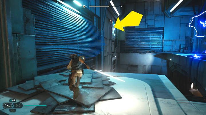 The road continues through the green force field on the left - Star Wars Jedi Survivor: Rescue Zee from the Lucrehulk. - Walkthorugh - Star Wars Jedi Survivor guide