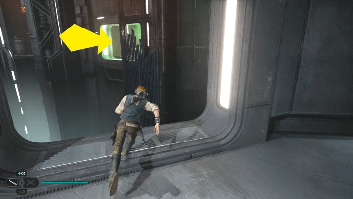 Moving on, you will eventually reach the place shown in the screenshot above (the corridor on the right leads to a shortcut to the meditation point) - Star Wars Jedi Survivor: Rescue Zee from the Lucrehulk. - Walkthorugh - Star Wars Jedi Survivor guide