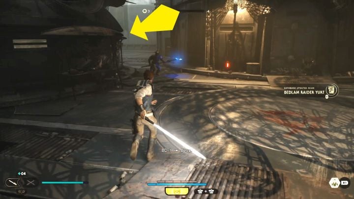 Continue exploring until you reach the Yurt Barracs - Star Wars Jedi Survivor: Rescue Zee from the Lucrehulk. - Walkthorugh - Star Wars Jedi Survivor guide