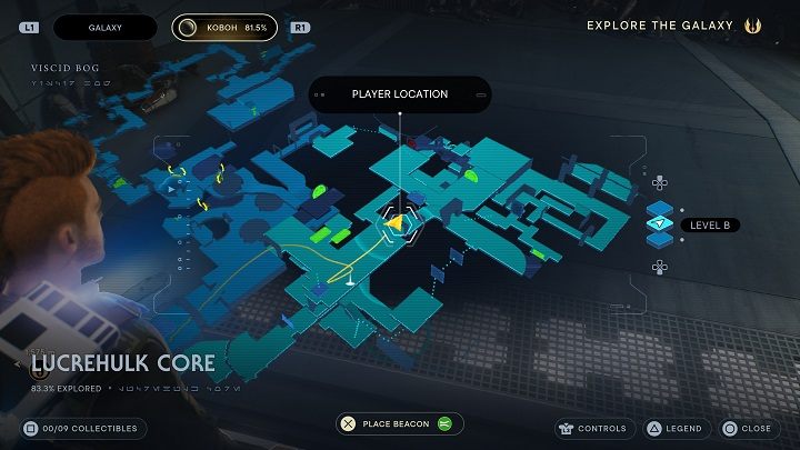 Starting from the meditation point called Hangar Rafters, head through the opposite door - Jedi Survivor: Lucrehulk Core - list of secrets - Koboh - Star Wars Jedi Survivor guide