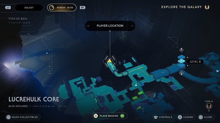 Then head to the right, where you will find an echo with a databank entry - Jedi Survivor: Lucrehulk Core - list of secrets - Koboh - Star Wars Jedi Survivor guide