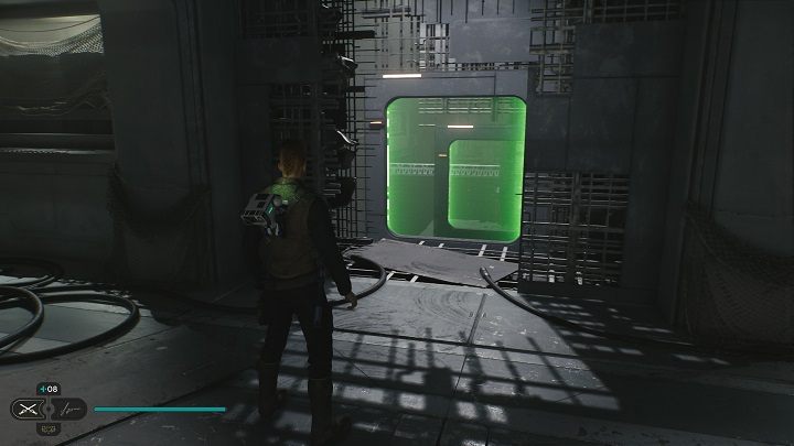 Go back a bit to the breach in the wall - you will see green barriers - Jedi Survivor: Lucrehulk Core - list of secrets - Koboh - Star Wars Jedi Survivor guide