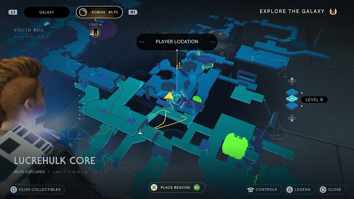 At the top you will find the chest - Jedi Survivor: Lucrehulk Core - list of secrets - Koboh - Star Wars Jedi Survivor guide