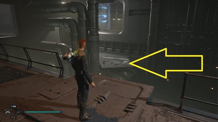 Go back to the green barrier you recently passed - Jedi Survivor: Lucrehulk Core - list of secrets - Koboh - Star Wars Jedi Survivor guide