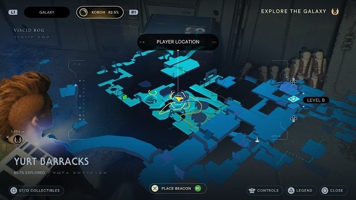 From here jump to the right, to the room with a chest - Jedi Survivor: Yurt Barracks - list of secrets - Koboh - Star Wars Jedi Survivor guide