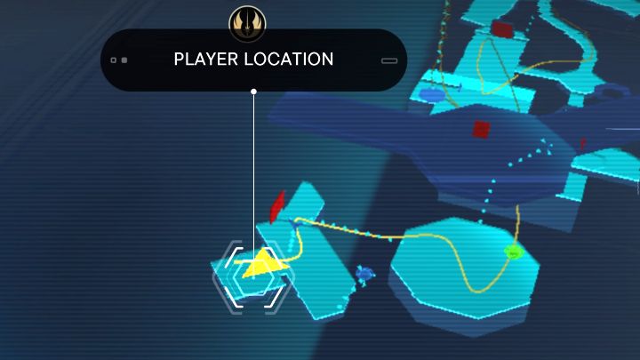 The Priorite Shard is in the area adjacent to the octagonal platform with droids - Jedi Survivor: Central Command at Nova Garon - list of secrets - Nova Garon - Star Wars Jedi Survivor guide