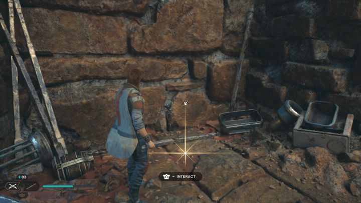 This Jedha Scroll is in the rightmost area of the ruins not far from the aforementioned Databank - Jedi Survivor: Monastery Walls on Jedha - list of secrets - Jedha - Star Wars Jedi Survivor guide