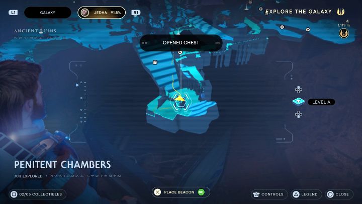 In the ruins, you can run up a vertical wall and reach an upper shelf - Jedi Survivor: Penitent Chambers on Jedha - list of secrets - Jedha - Star Wars Jedi Survivor guide