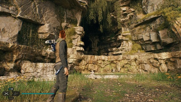 Return to the meditation point and proceed straight forward to reach a cave a little further ahead - Jedi Survivor: Swindlers Wash - list of secrets - Koboh - Star Wars Jedi Survivor guide