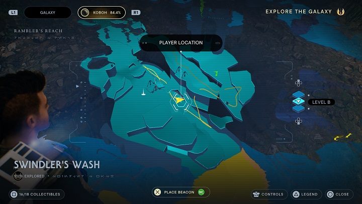 From the previous Spine Fluff location, go left to find another seedpod - Jedi Survivor: Swindlers Wash - list of secrets - Koboh - Star Wars Jedi Survivor guide