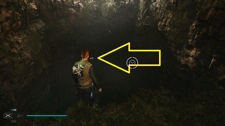 From Databank #3 location, turn around - you'll be before a chasm - Jedi Survivor: Basalt Rift - list of secrets - Koboh - Star Wars Jedi Survivor guide