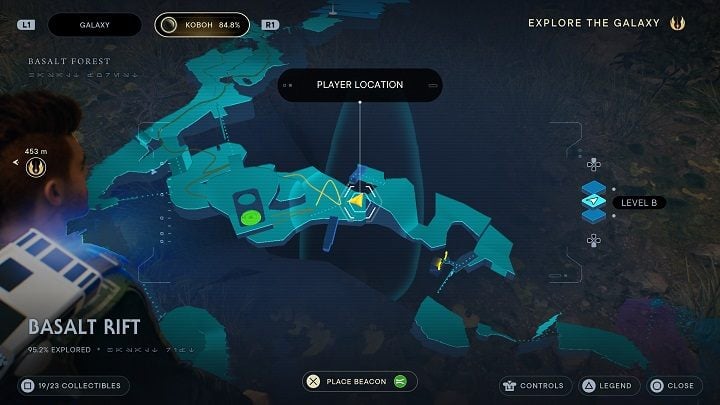 From Databank #7 location, look for a sleeping Bilemaw - Jedi Survivor: Basalt Rift - list of secrets - Koboh - Star Wars Jedi Survivor guide