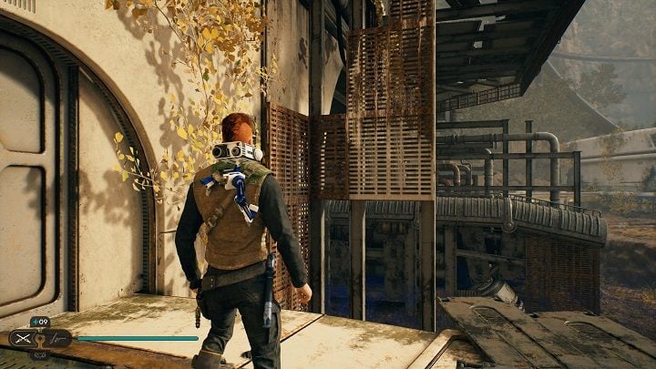 Keep going straight ahead and once you're past the locked door jump onto the grate - Jedi Survivor: Forest Array - list of secrets - Koboh - Star Wars Jedi Survivor guide