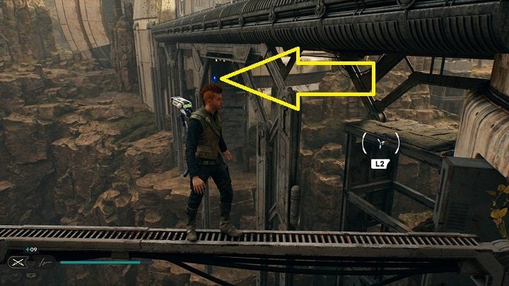 You'll spot a ledge you can grapple towards - Jedi Survivor: Forest Array - list of secrets - Koboh - Star Wars Jedi Survivor guide