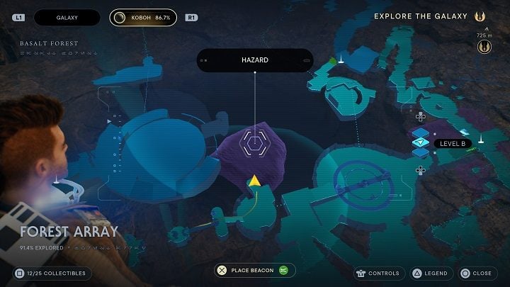 Take the orb to the dust square on the opposite side - Jedi Survivor: Forest Array - list of secrets - Koboh - Star Wars Jedi Survivor guide