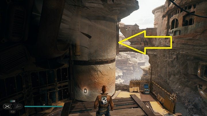 Not far from the previous collectible, you will find a device opening shortcuts - Jedi Survivor: Bygone Settlement - list of secrets - Koboh - Star Wars Jedi Survivor guide