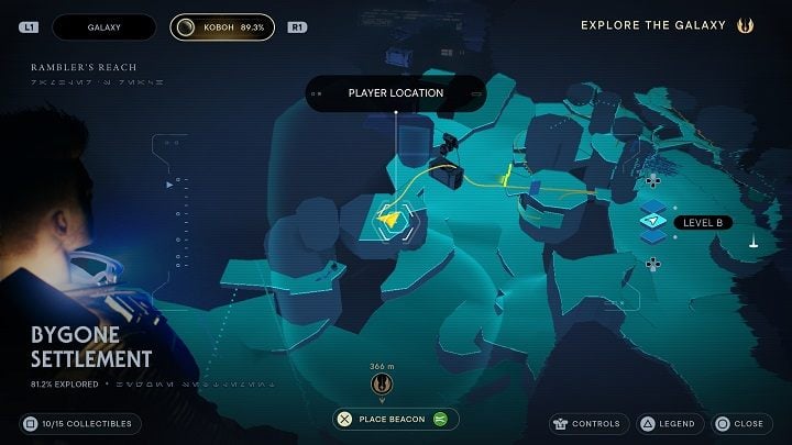 At the end of the path you will find a chest - Jedi Survivor: Bygone Settlement - list of secrets - Koboh - Star Wars Jedi Survivor guide