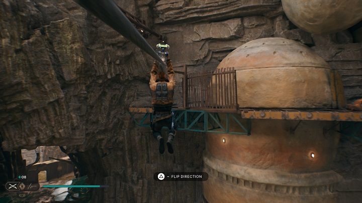 Then keep moving forward using the ropes, wall runs, and jumping off the bars - Jedi Survivor: Bygone Settlement - list of secrets - Koboh - Star Wars Jedi Survivor guide