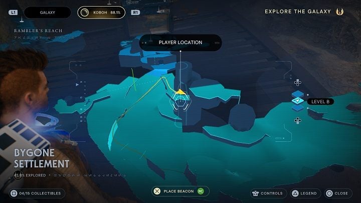 Near the flying creature, you will find a chest with a cosmetic item for BD-1 - Jedi Survivor: Bygone Settlement - list of secrets - Koboh - Star Wars Jedi Survivor guide