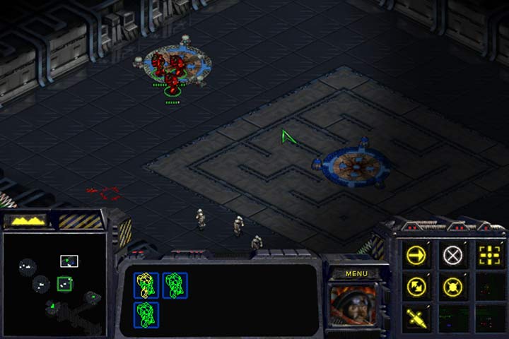 The first teleport is near the starting place. There is a beacon in the small room that lets you see some of the places inside. - Mission 4 - The Jacobs Installation | Terran | Campaign Walkthrough - Terrans - StarCraft: Remastered Game Guide