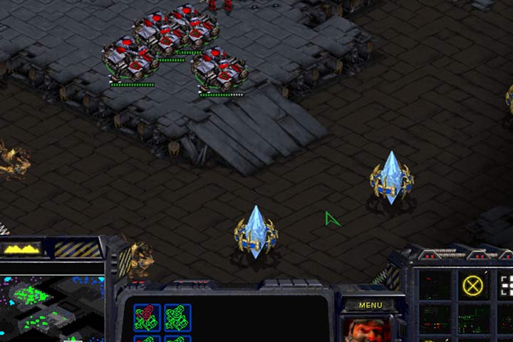 Destroy the weaker base in the south. Two full groups of mechs and tanks should do it without any problem. The tanks will attack from the hill, which will give them an advantage. - Mission 9 - New Gettysburg | Terrans | Campaign Walkthrough - Terrans - StarCraft: Remastered Game Guide