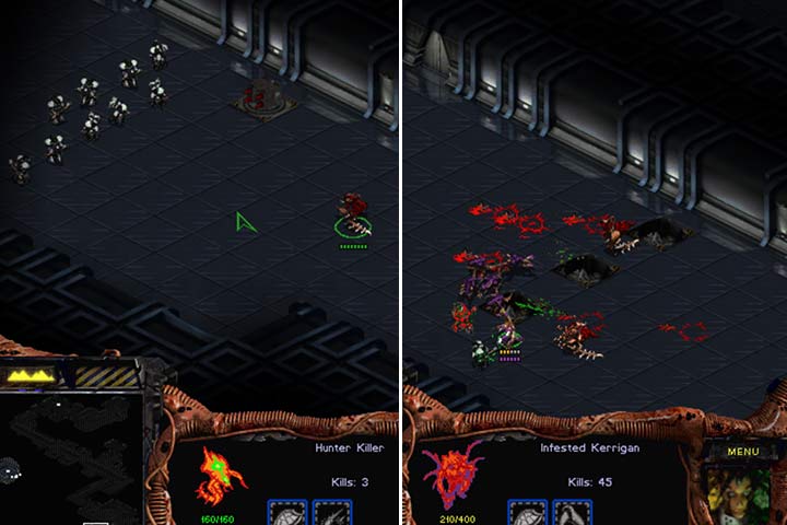 Once you run into a Marine blockade, have your Hydralisks eliminate the Turrets or lure the soldiers towards them. If you manage to do it, attack with all your forces. - Mission 5 - The Amerigo | Zerg | Campaign Walkthrough - Zerg - StarCraft: Remastered Game Guide