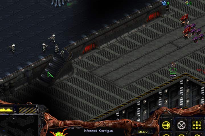 Your final destination is guarded by a group of Ghosts. Start your attack with Hydralisks and then send Zerglings and Kerrigan into battle. If most of the zerg you command have survived up to this point, you shouldnt have any problem with clearing this place out. - Mission 5 - The Amerigo | Zerg | Campaign Walkthrough - Zerg - StarCraft: Remastered Game Guide