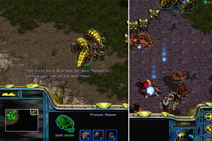 The Reaver is a powerful siege unit. It deals impressive splash damage and sports a decent range. Use them to eliminate enemy turrets. - Mission 2 - Into the Flames | Protoss | Campaign Walkthrough - Protoss - StarCraft: Remastered Game Guide