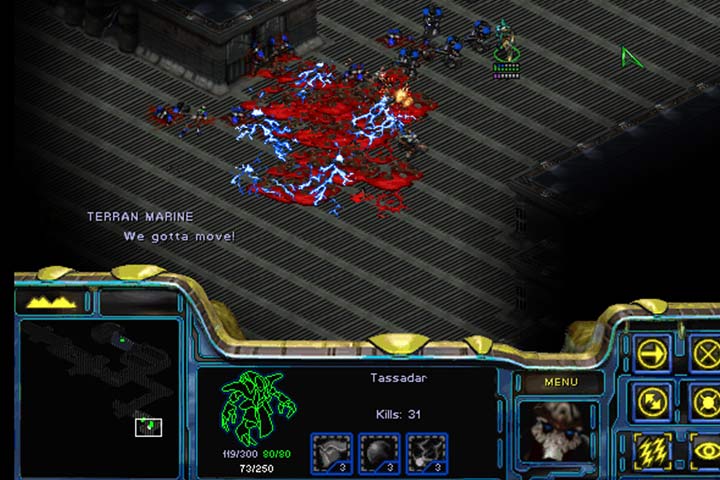 Use Tassadaars Psionic Storm on groups of Zerg. - Mission 6 - Into the Darkness | Protoss | Campaign Walkthrough - Protoss - StarCraft: Remastered Game Guide